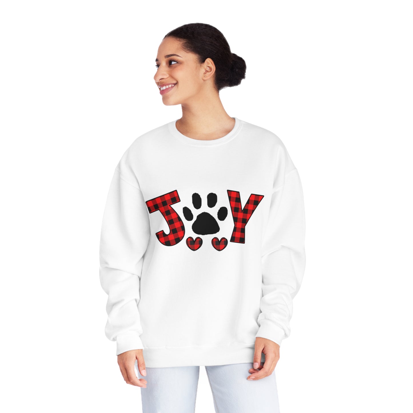 Joy Dog Paw Print Unisex NuBlend® Crewneck Sweatshirt