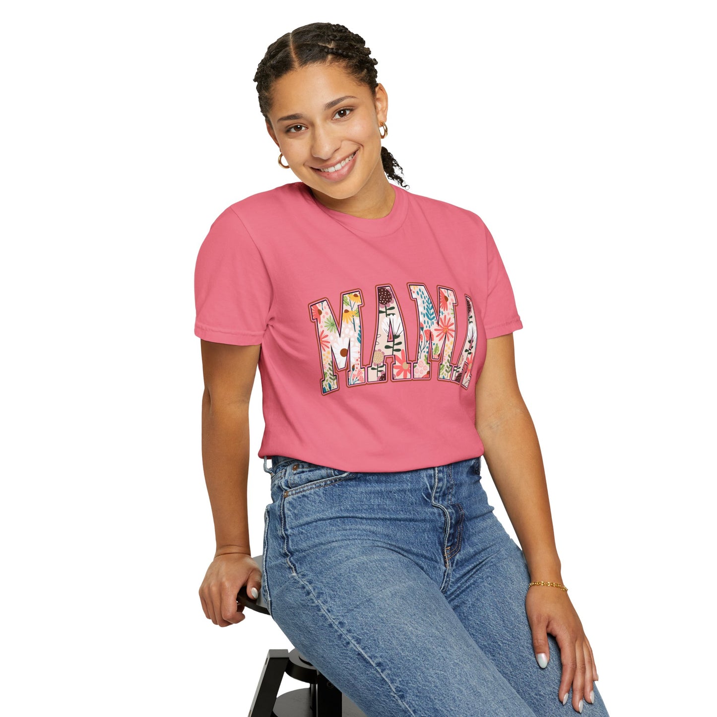 Mama Floral Unisex Garment-Dyed T-shirt