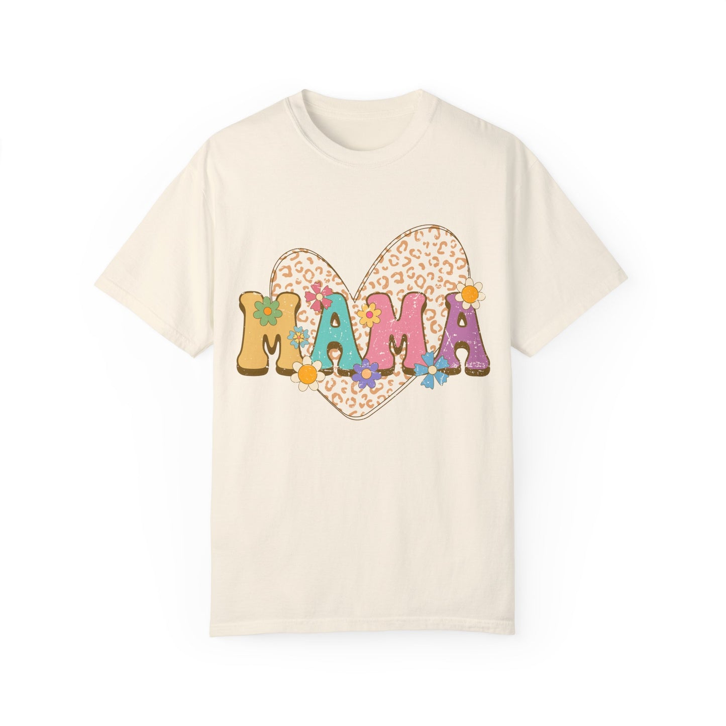 Mama Leopard Print Unisex Garment-Dyed T-shirt