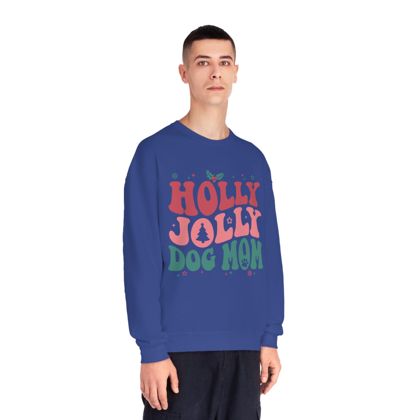 Holly Jolly Dog Mom Unisex NuBlend® Crewneck Sweatshirt