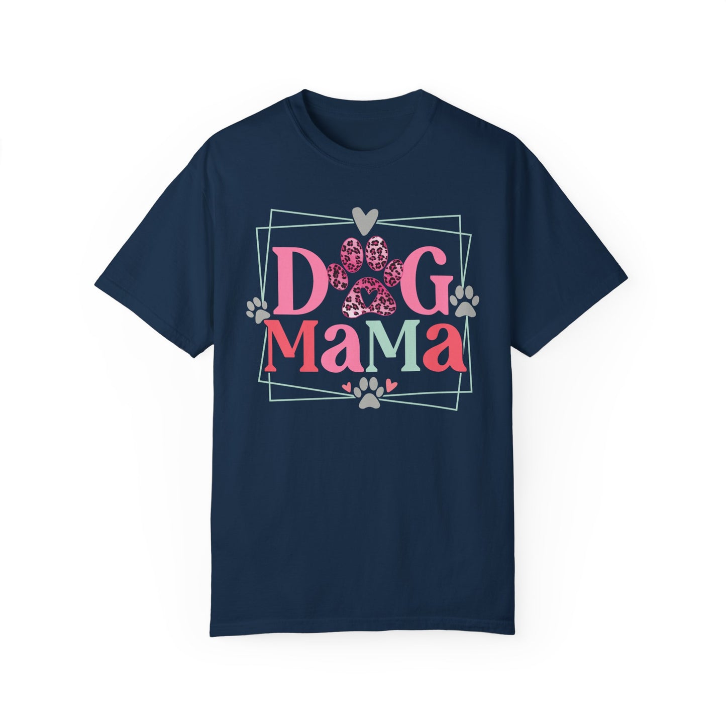 Dog Mama Leopard Print Unisex Garment-Dyed T-shirt