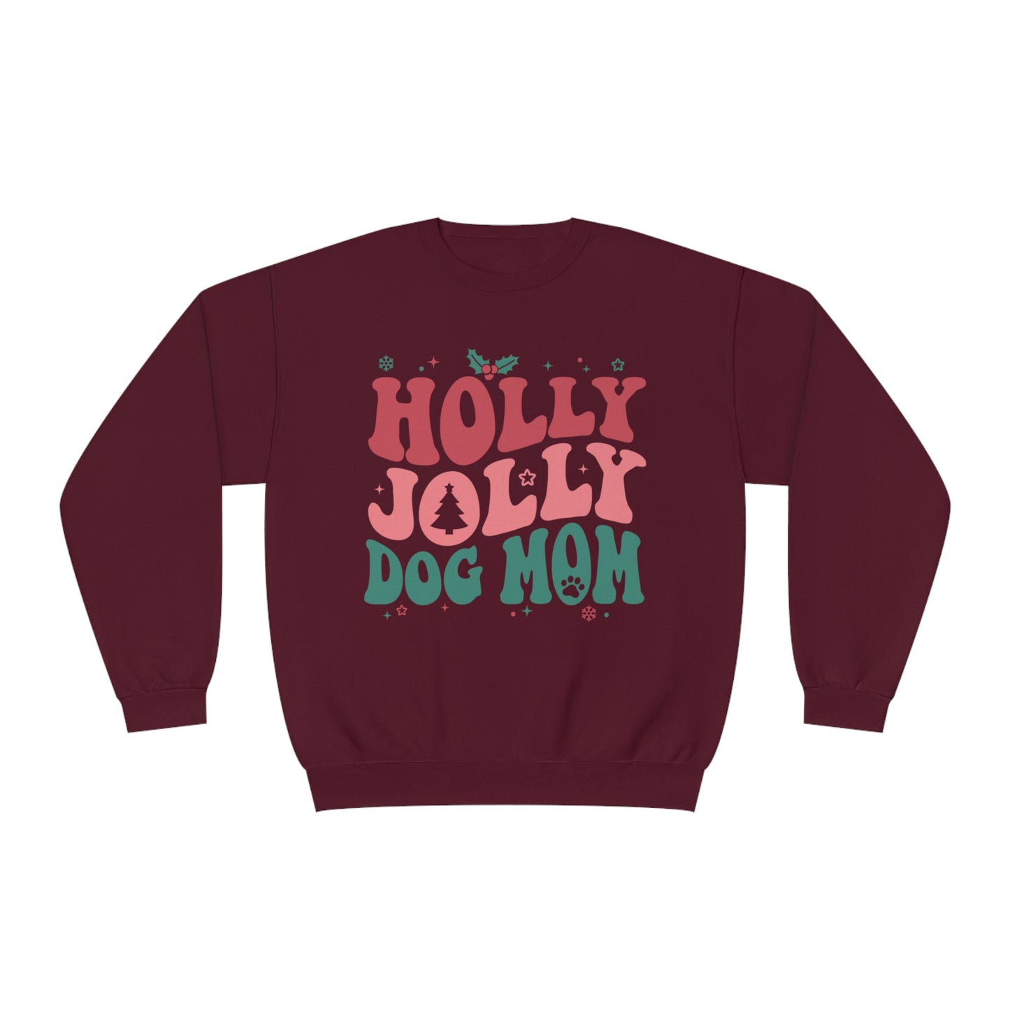 Holly Jolly Dog Mom Unisex NuBlend® Crewneck Sweatshirt