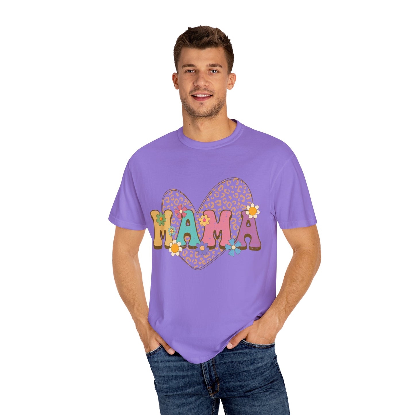 Mama Leopard Print Unisex Garment-Dyed T-shirt