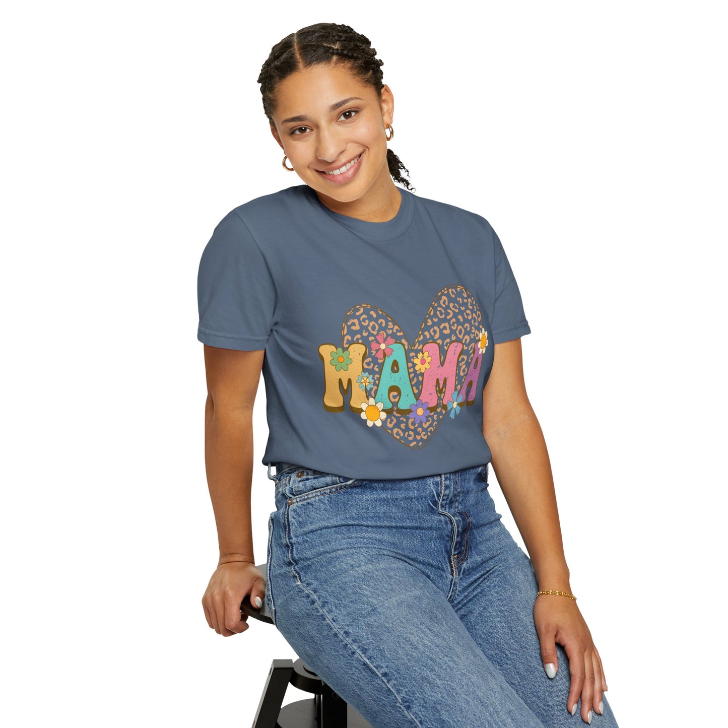 Mama Leopard Print Unisex Garment-Dyed T-shirt
