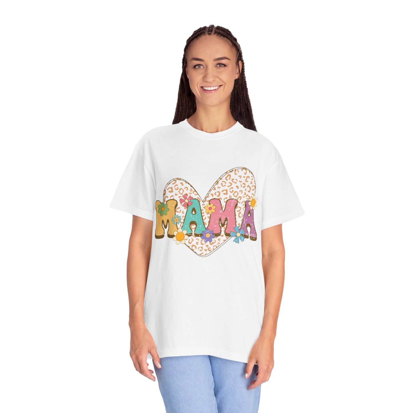 Mama Leopard Print Unisex Garment-Dyed T-shirt
