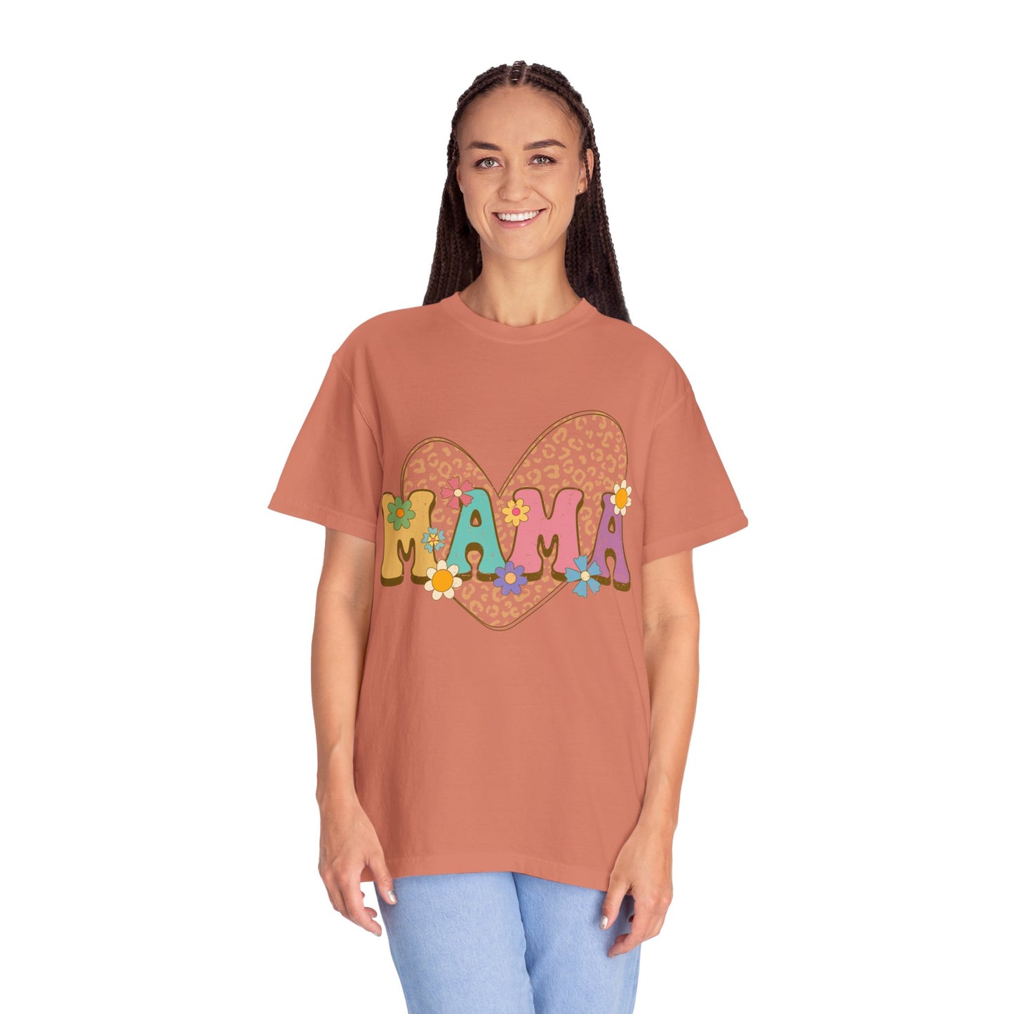 Mama Leopard Print Unisex Garment-Dyed T-shirt