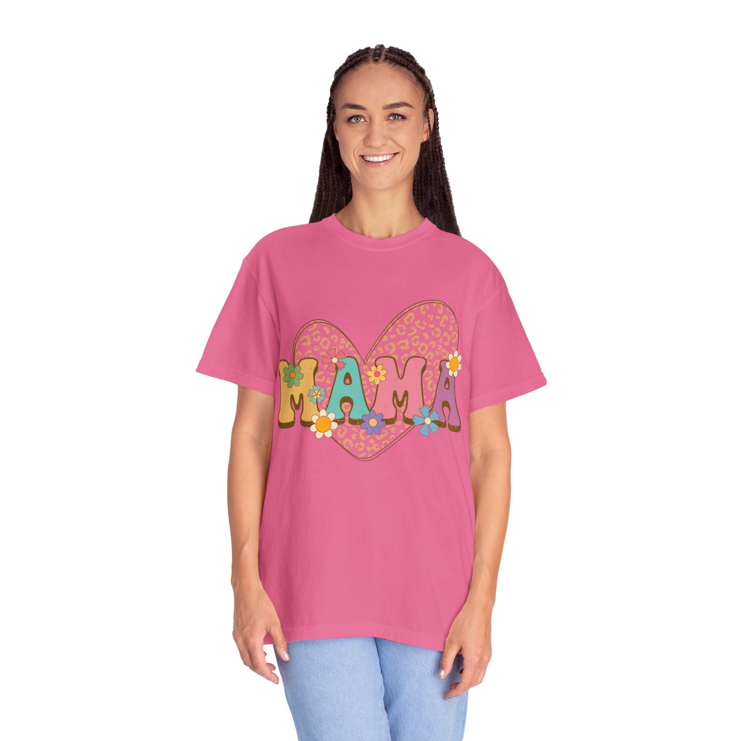 Mama Leopard Print Unisex Garment-Dyed T-shirt