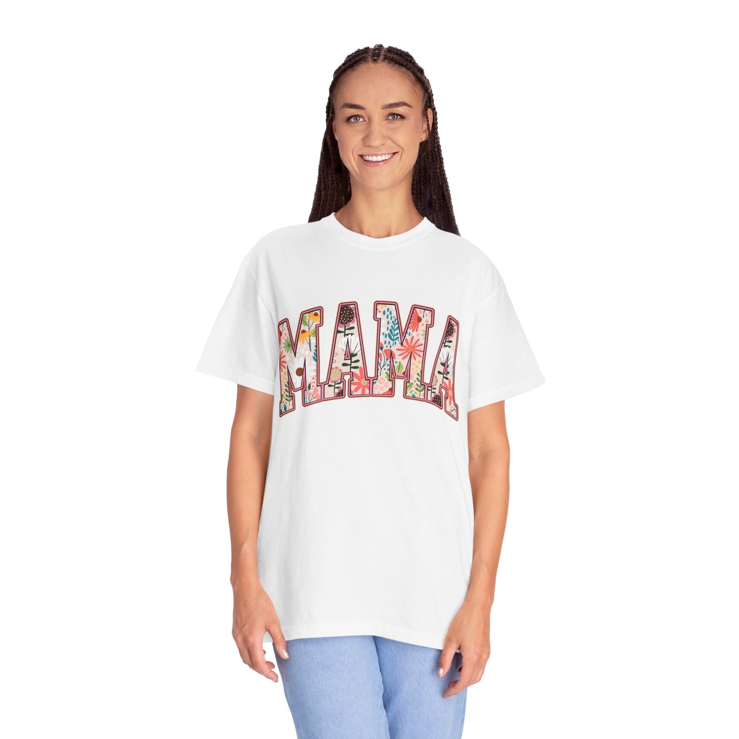 Mama Floral Unisex Garment-Dyed T-shirt