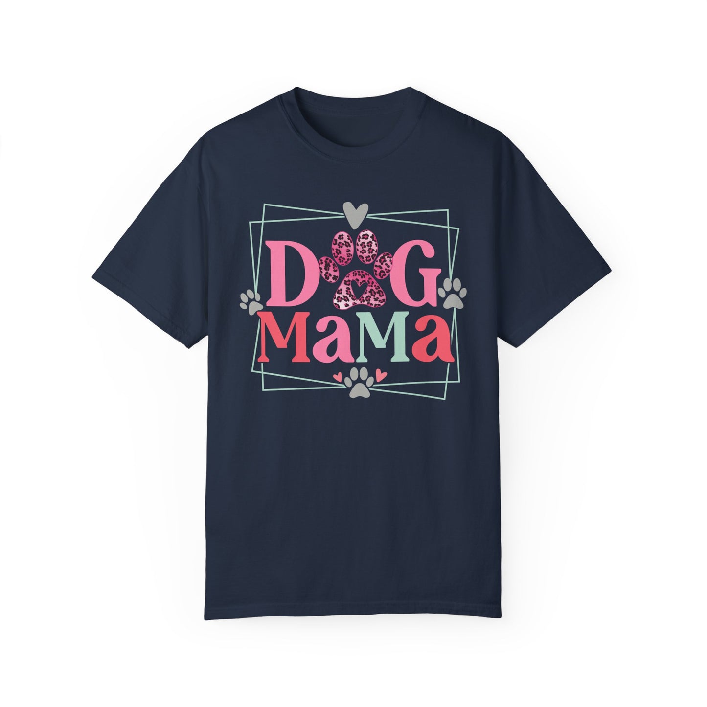 Dog Mama Leopard Print Unisex Garment-Dyed T-shirt