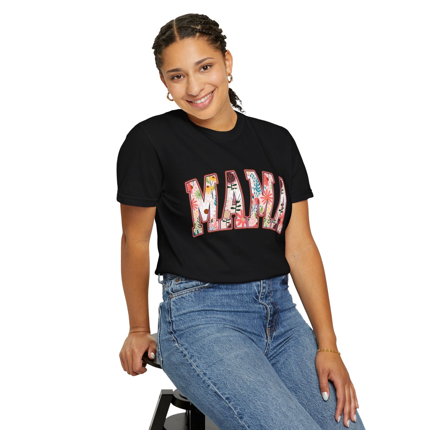 Mama Floral Unisex Garment-Dyed T-shirt