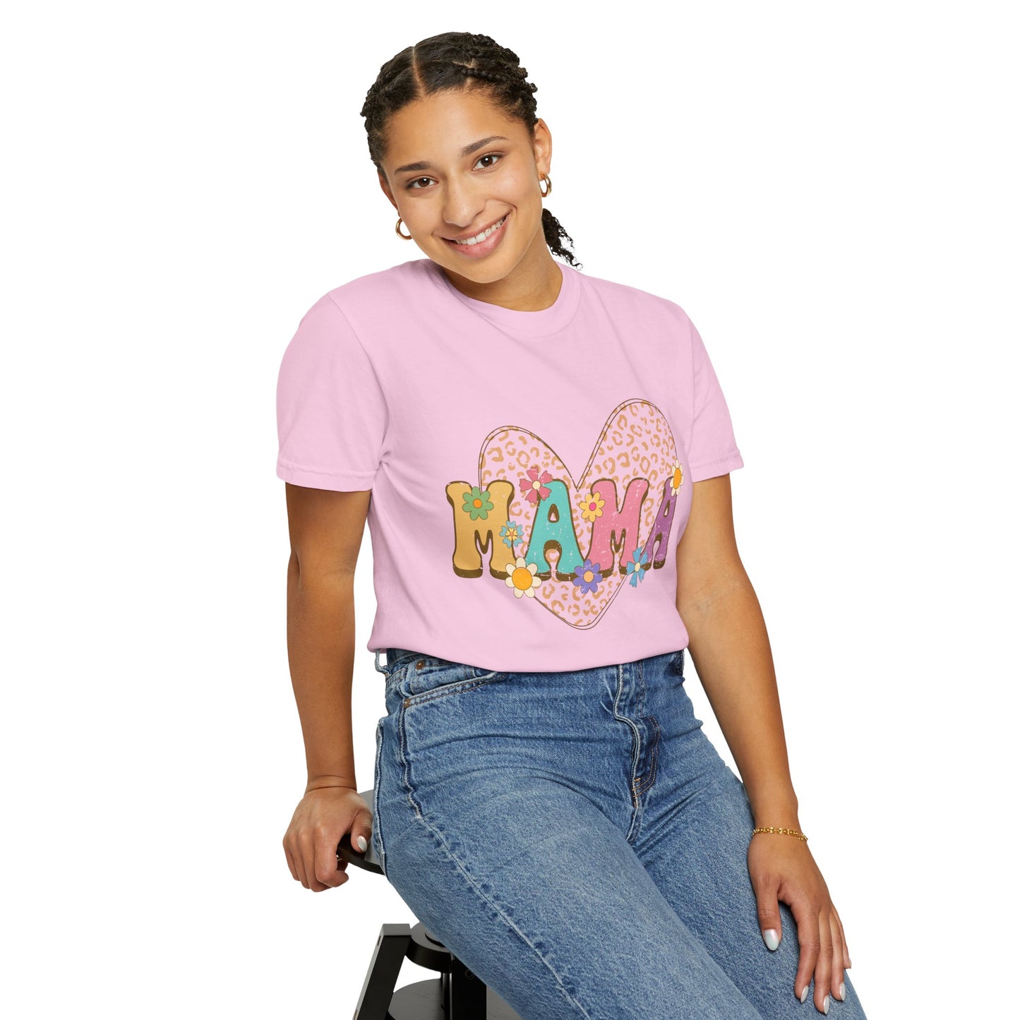 Mama Leopard Print Unisex Garment-Dyed T-shirt