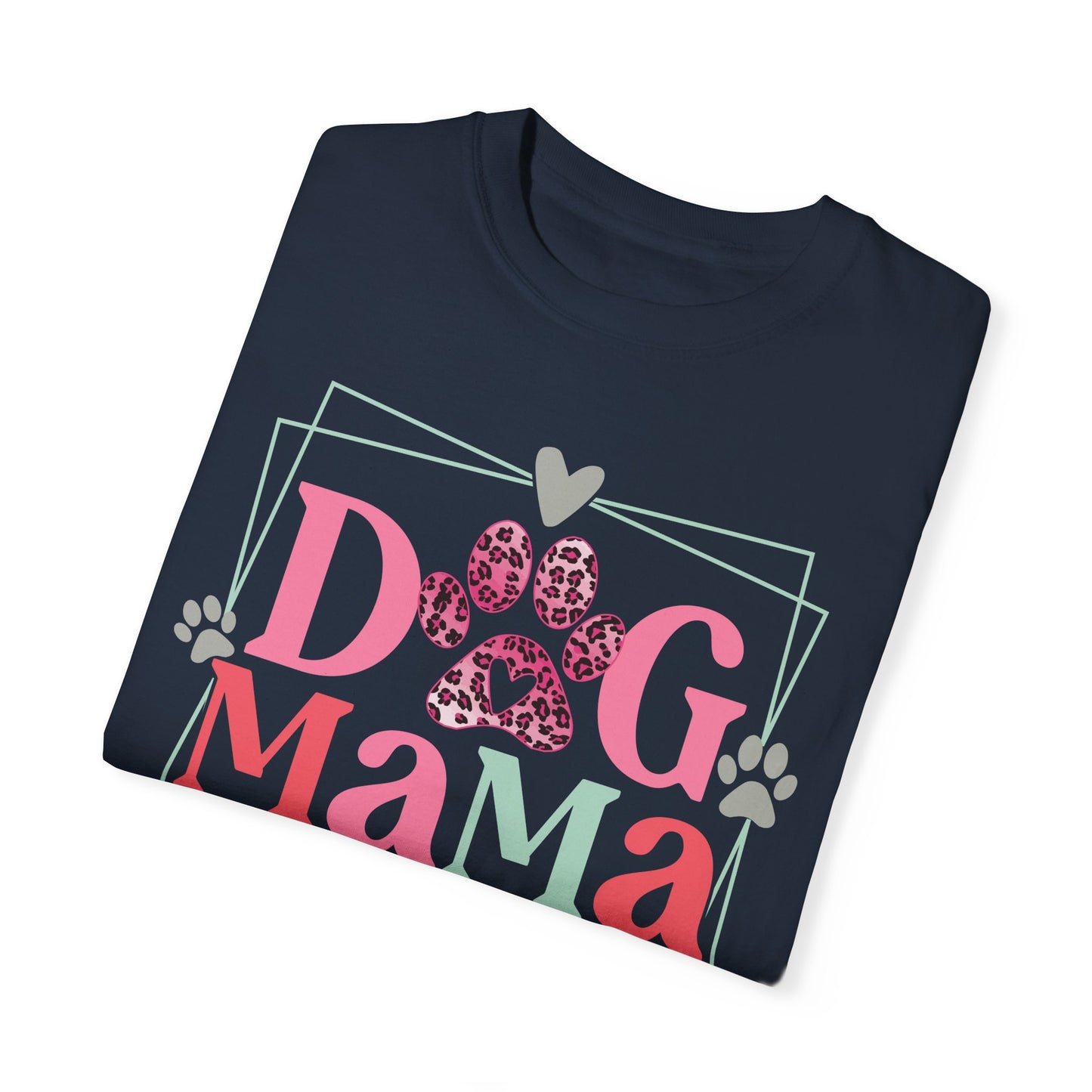 Dog Mama Leopard Print Unisex Garment-Dyed T-shirt