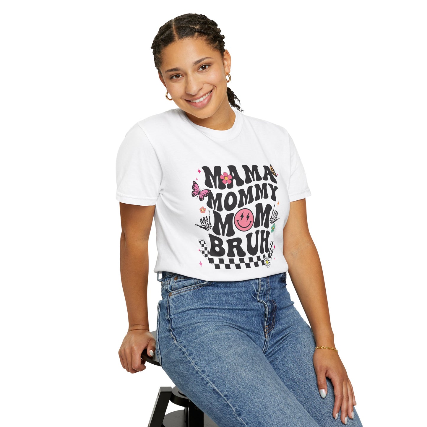 Mom, Mama, Bruh Unisex Garment-Dyed T-shirt