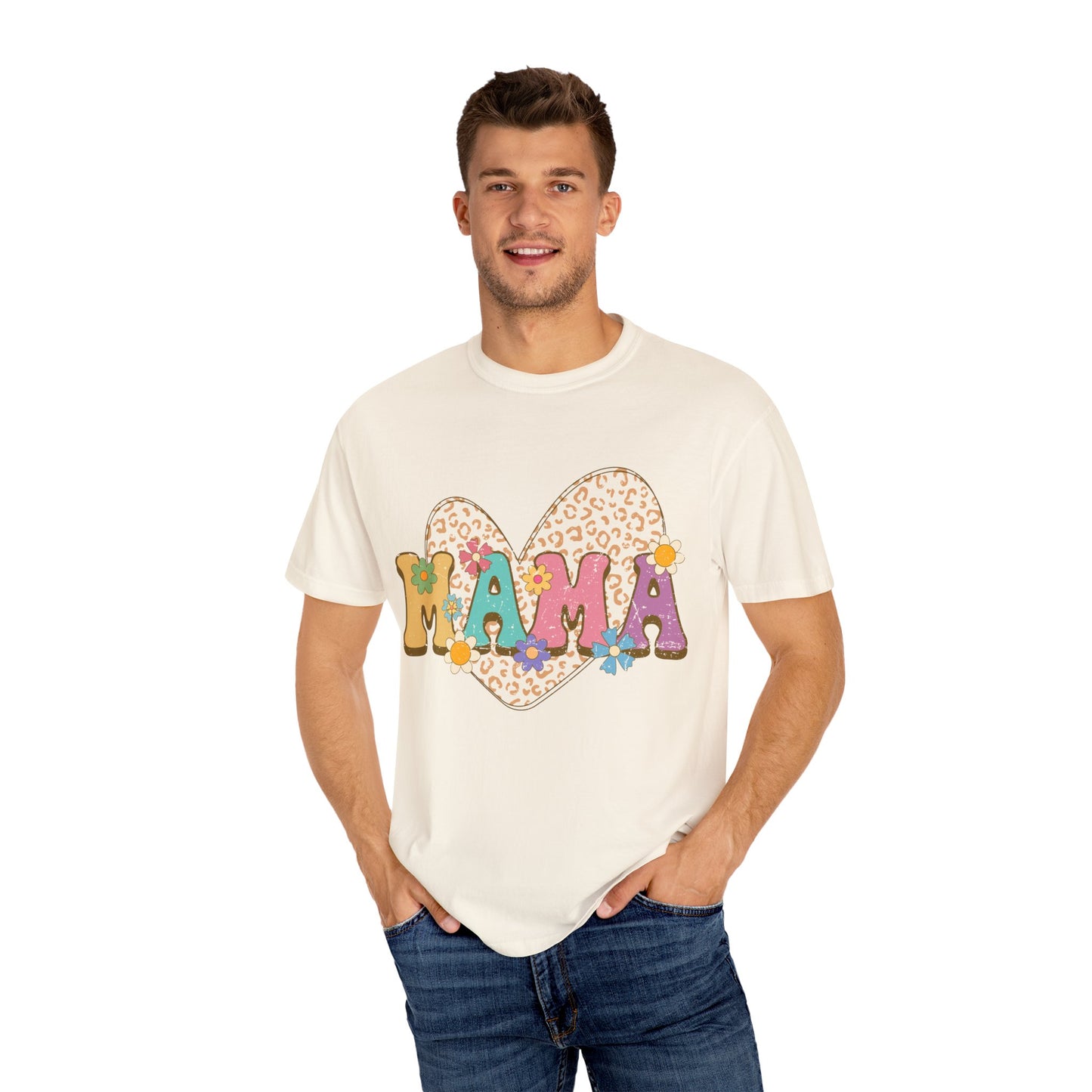 Mama Leopard Print Unisex Garment-Dyed T-shirt