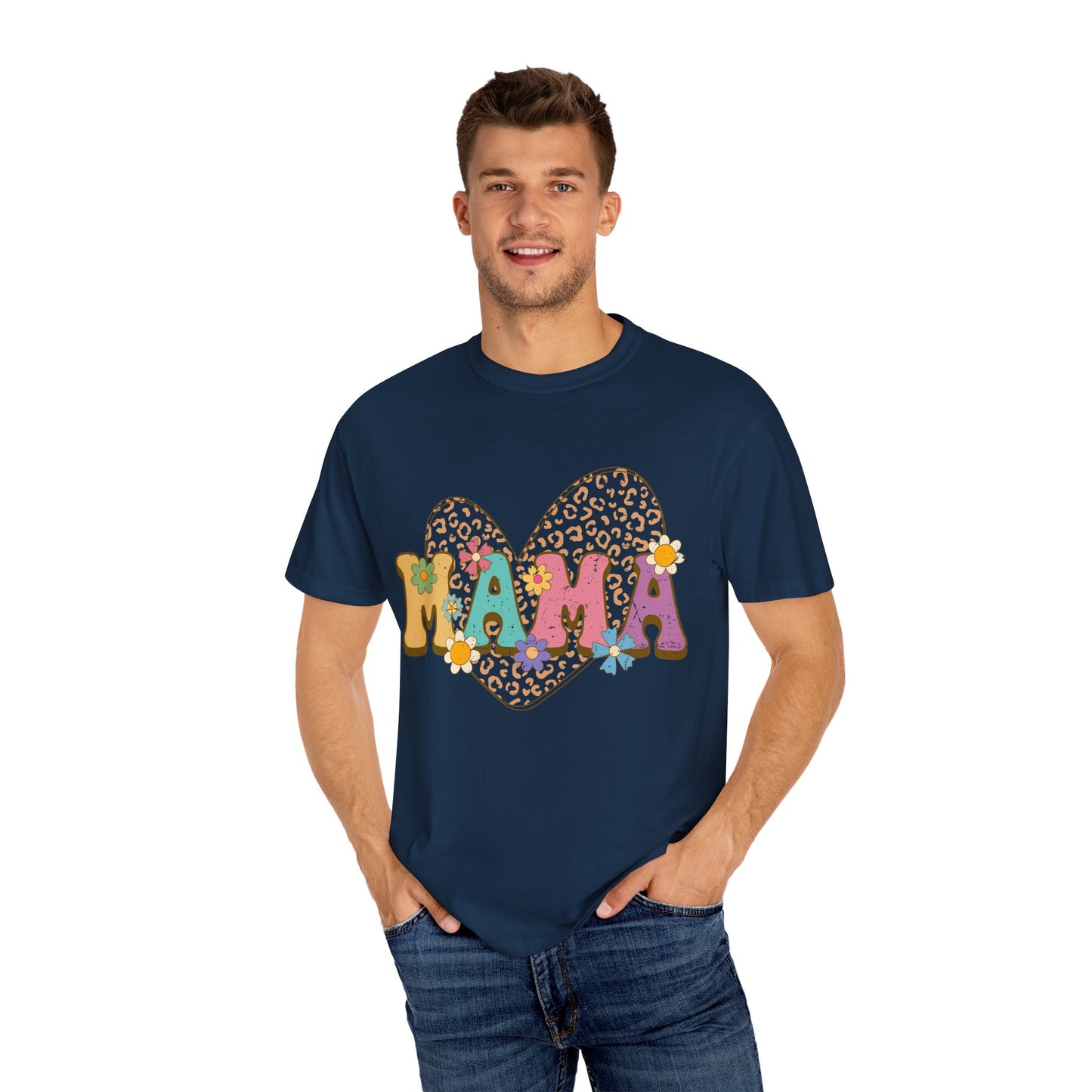 Mama Leopard Print Unisex Garment-Dyed T-shirt