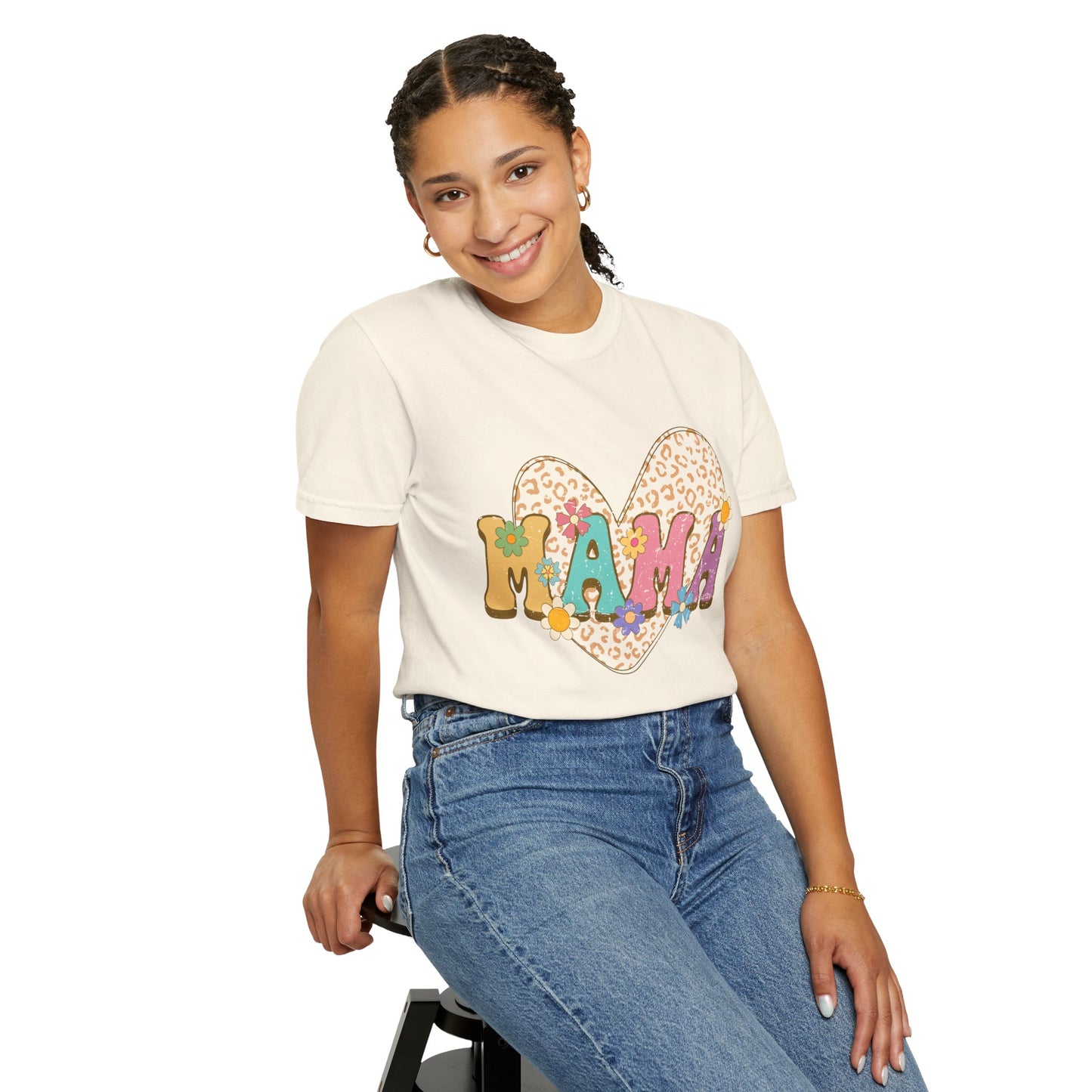 Mama Leopard Print Unisex Garment-Dyed T-shirt