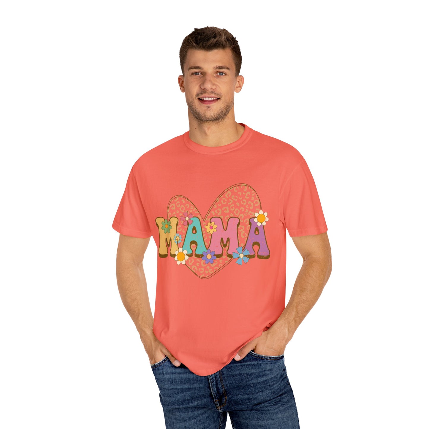 Mama Leopard Print Unisex Garment-Dyed T-shirt