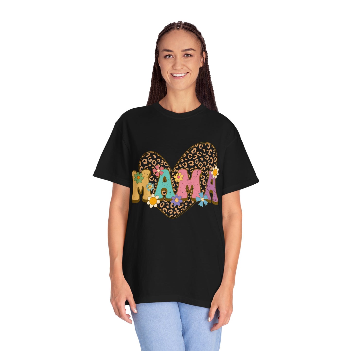 Mama Leopard Print Unisex Garment-Dyed T-shirt
