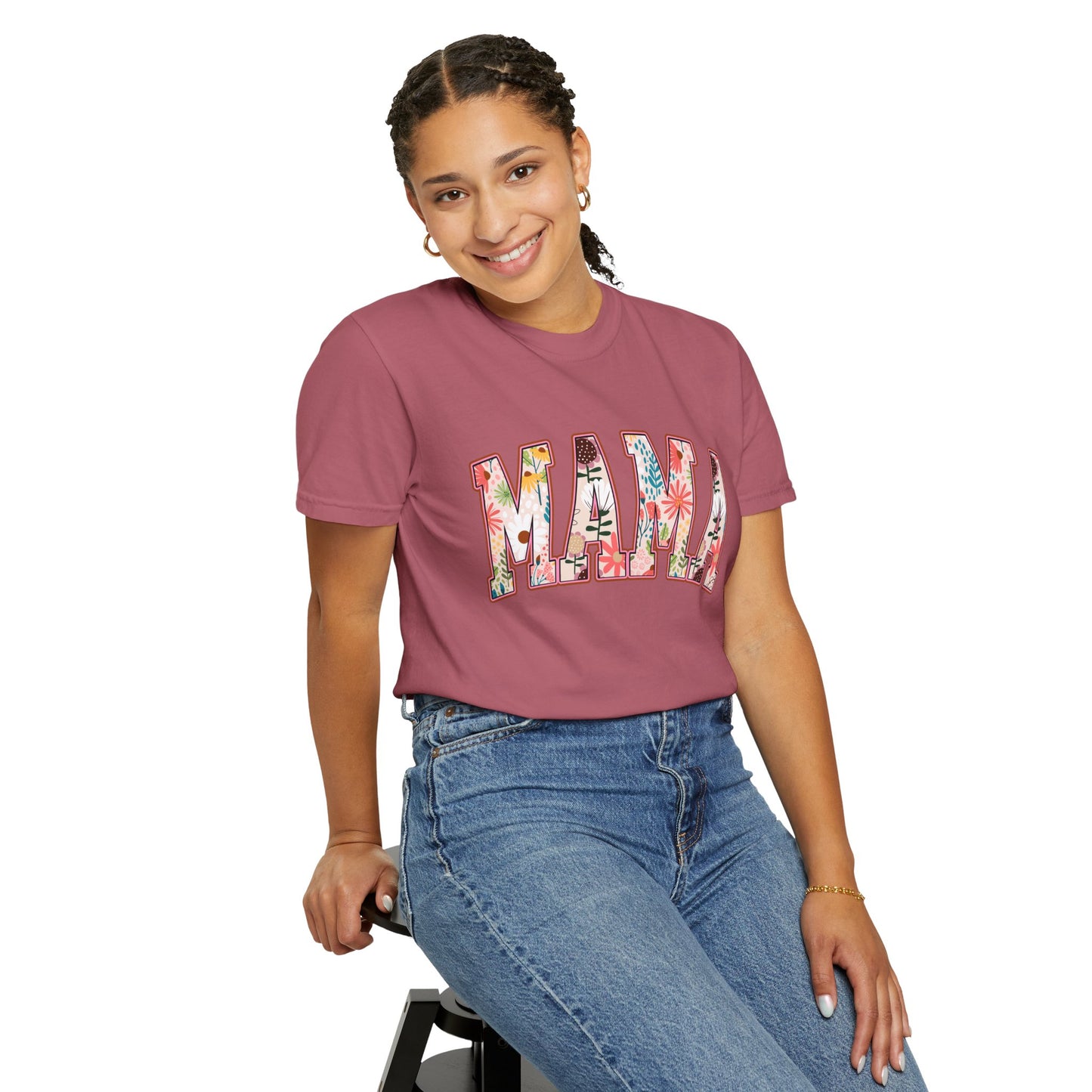 Mama Floral Unisex Garment-Dyed T-shirt