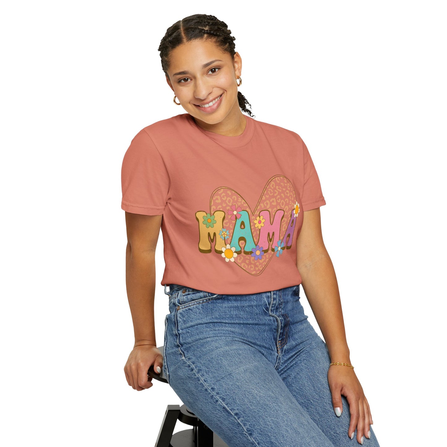 Mama Leopard Print Unisex Garment-Dyed T-shirt