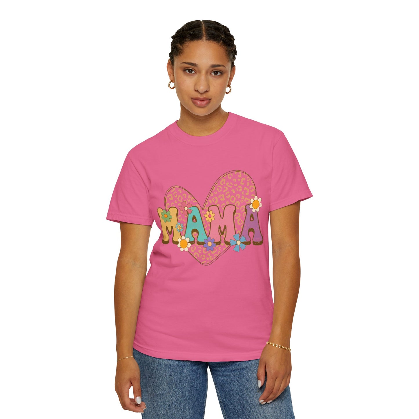 Mama Leopard Print Unisex Garment-Dyed T-shirt