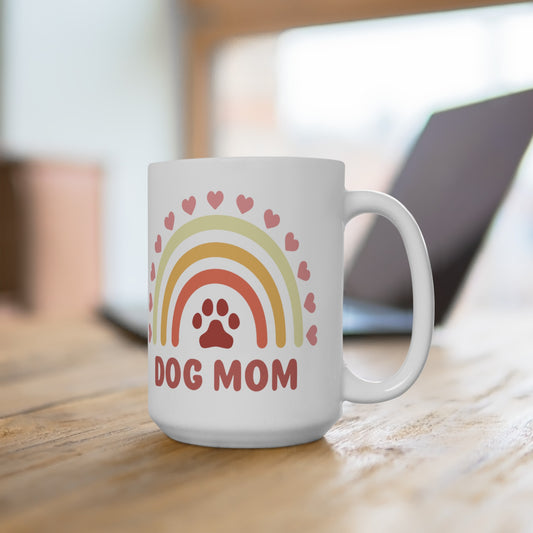 Dog Mom Ceramic Mug (15 oz)