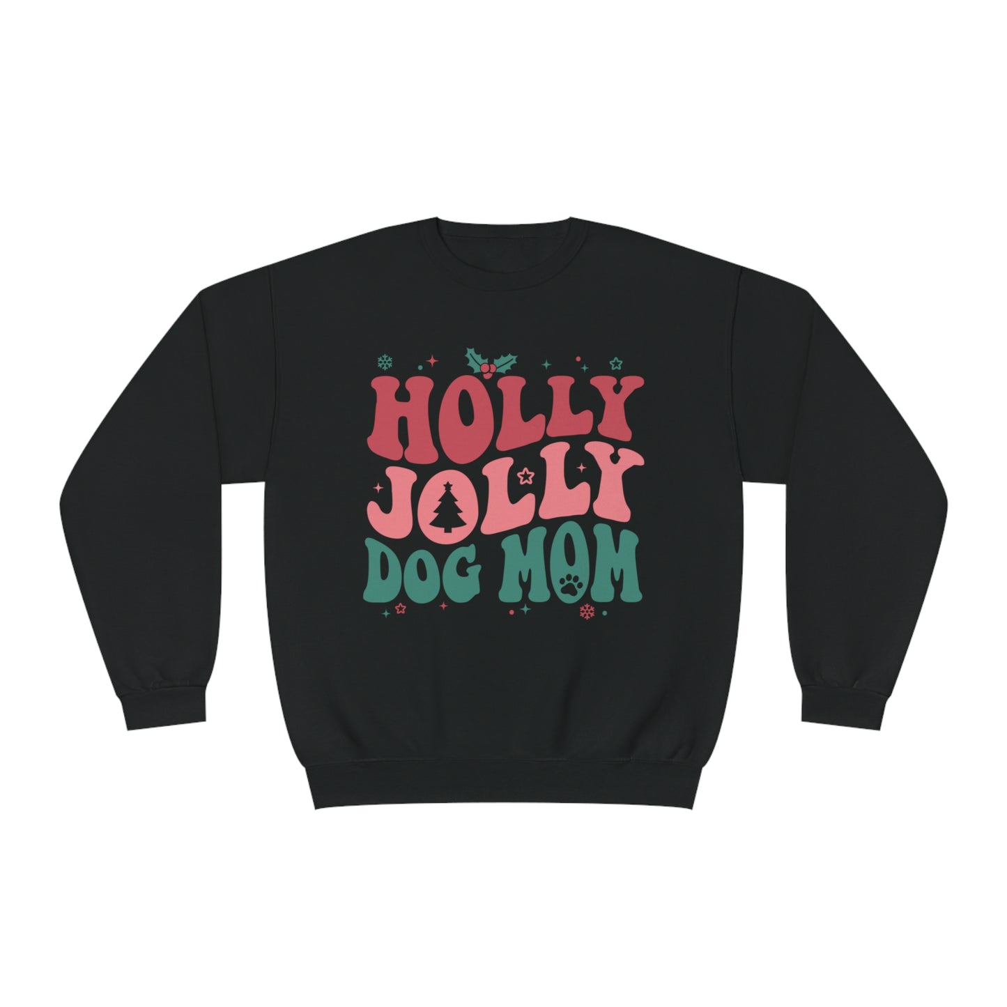 Holly Jolly Dog Mom Unisex NuBlend® Crewneck Sweatshirt