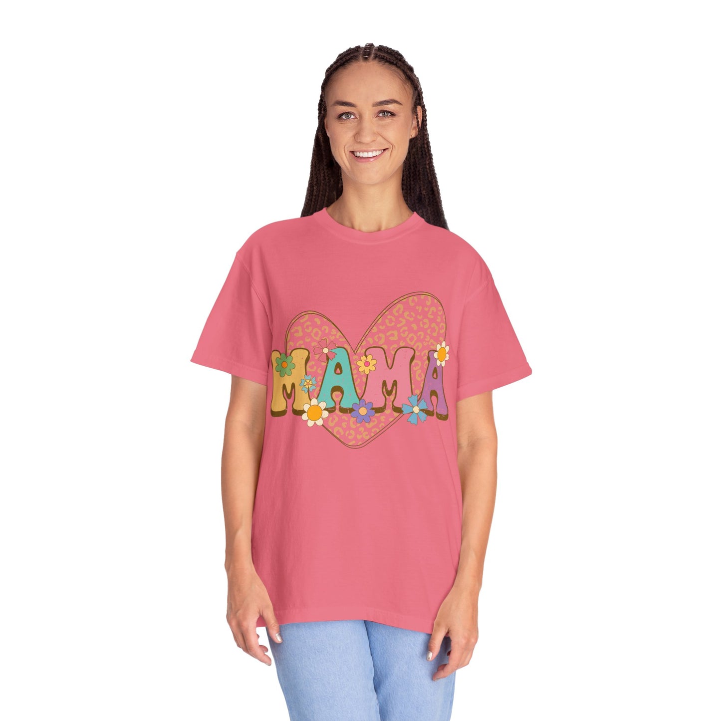 Mama Leopard Print Unisex Garment-Dyed T-shirt