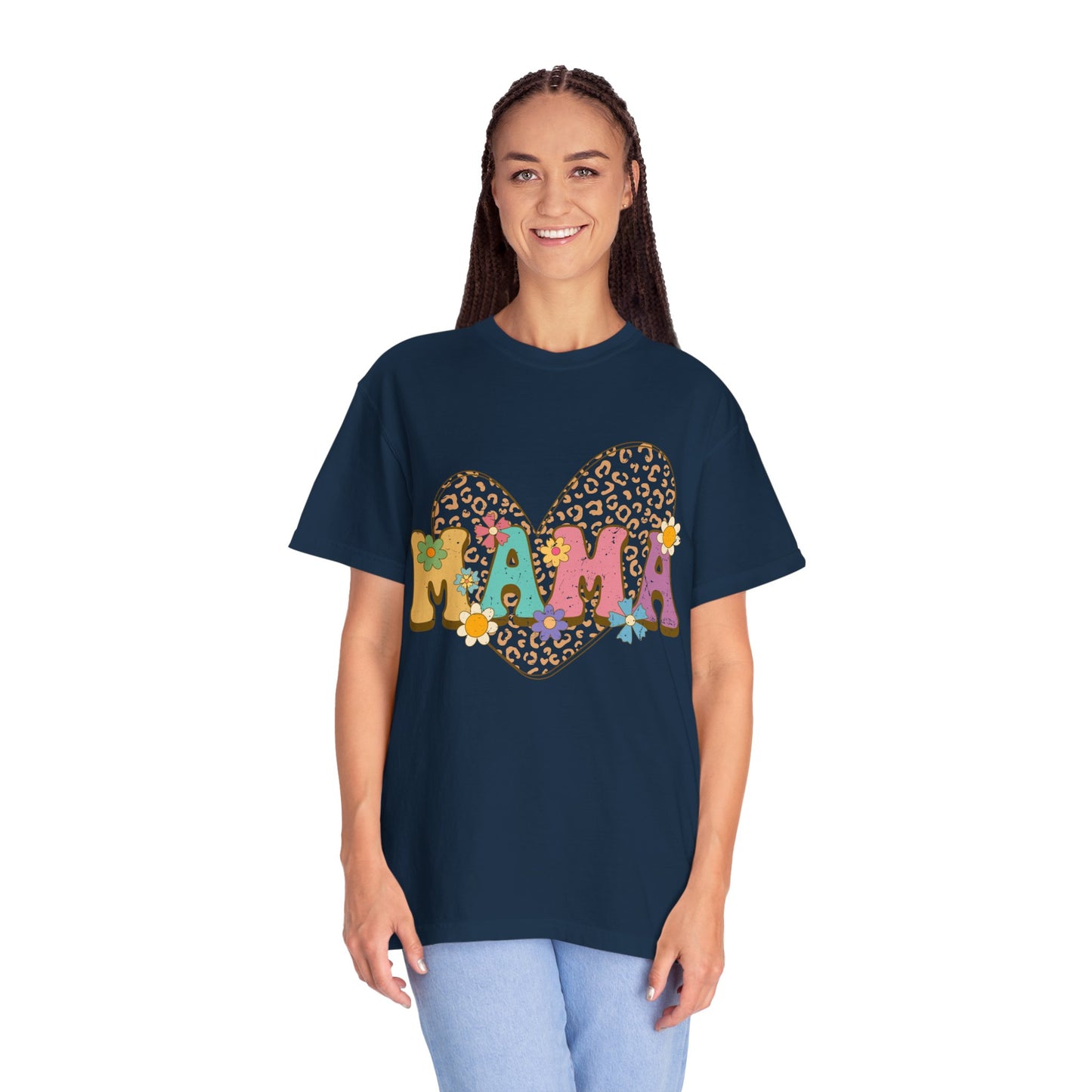 Mama Leopard Print Unisex Garment-Dyed T-shirt