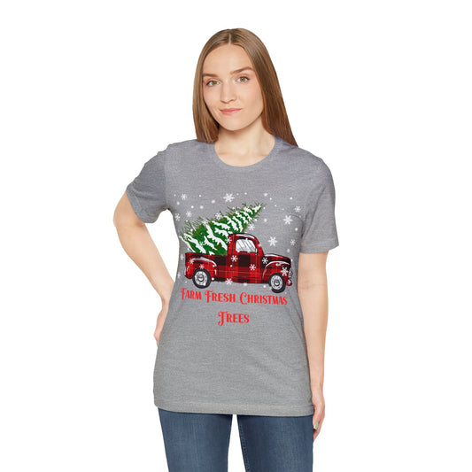 Farm Fresh Christmas Trees Unisex Jersey Short Sleeve Tee