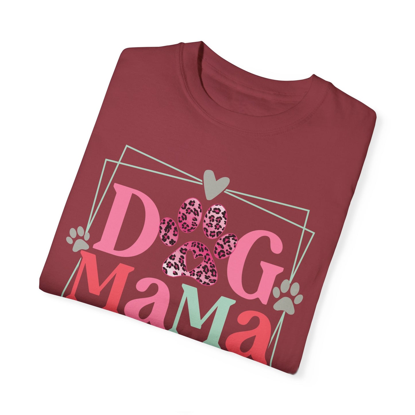 Dog Mama Leopard Print Unisex Garment-Dyed T-shirt