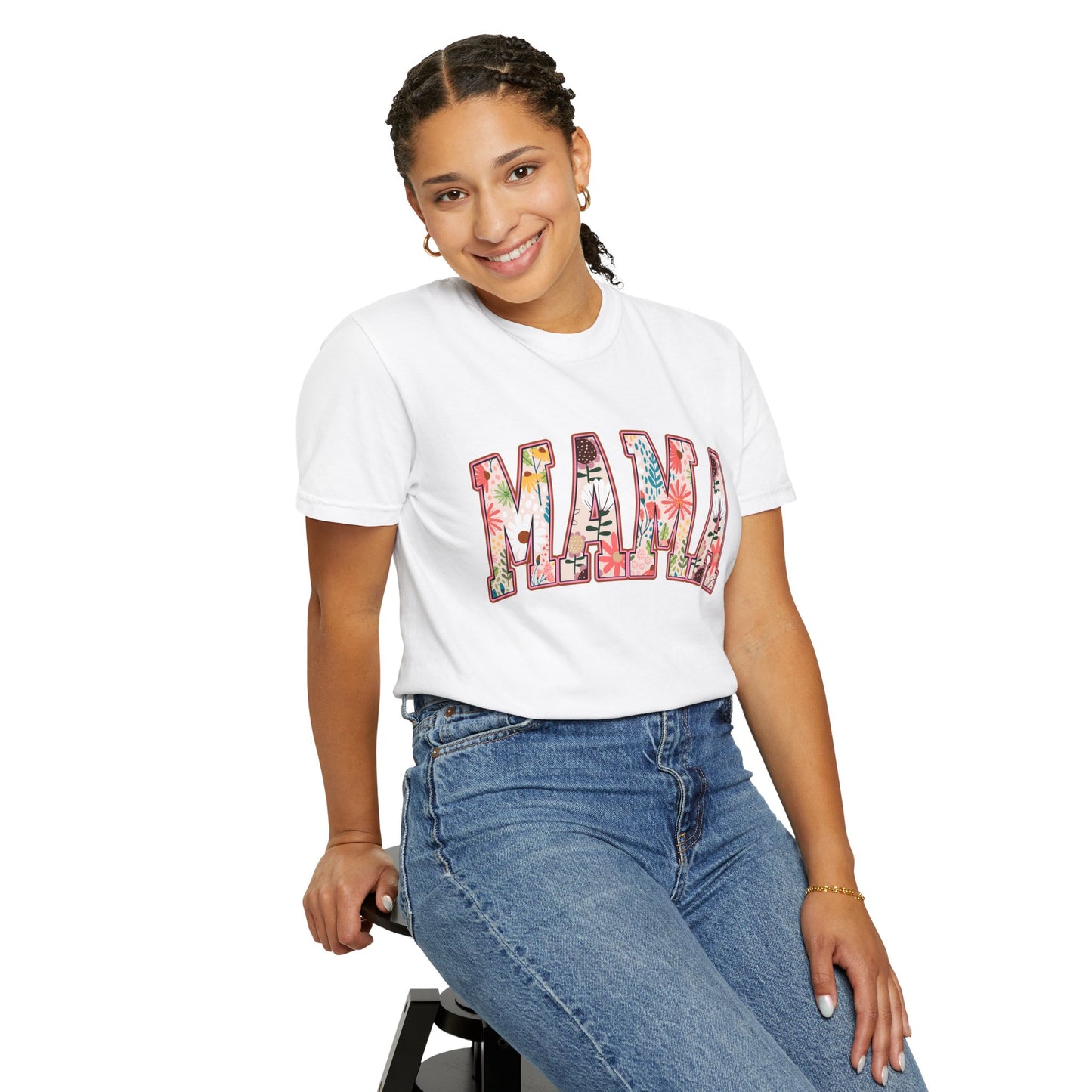 Mama Floral Unisex Garment-Dyed T-shirt