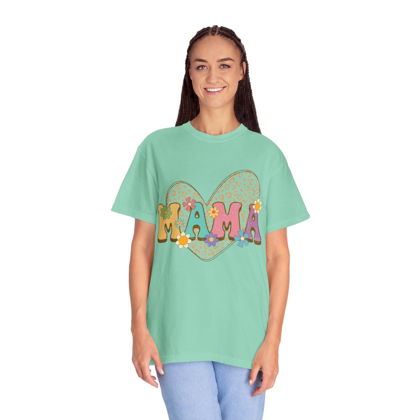 Mama Leopard Print Unisex Garment-Dyed T-shirt