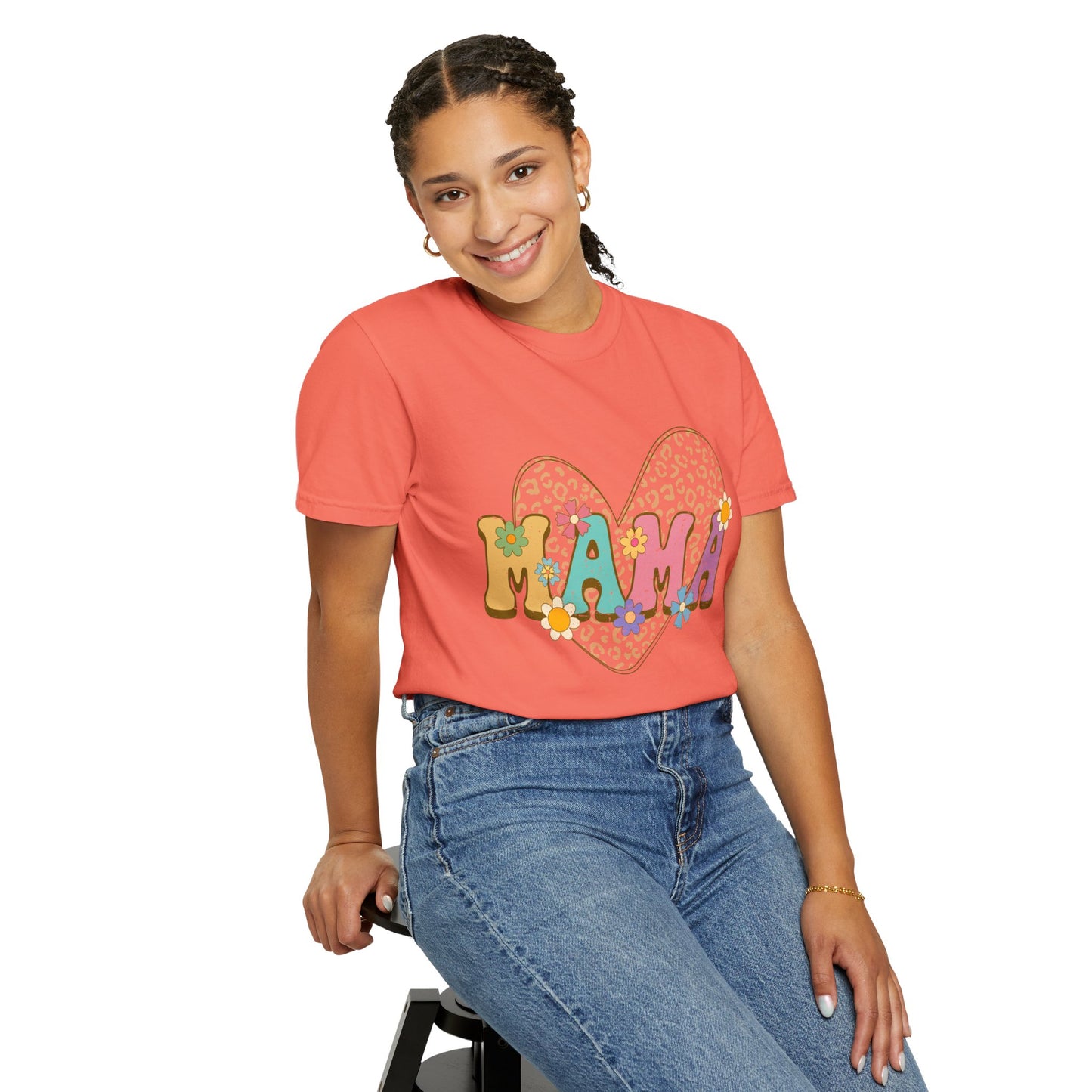 Mama Leopard Print Unisex Garment-Dyed T-shirt