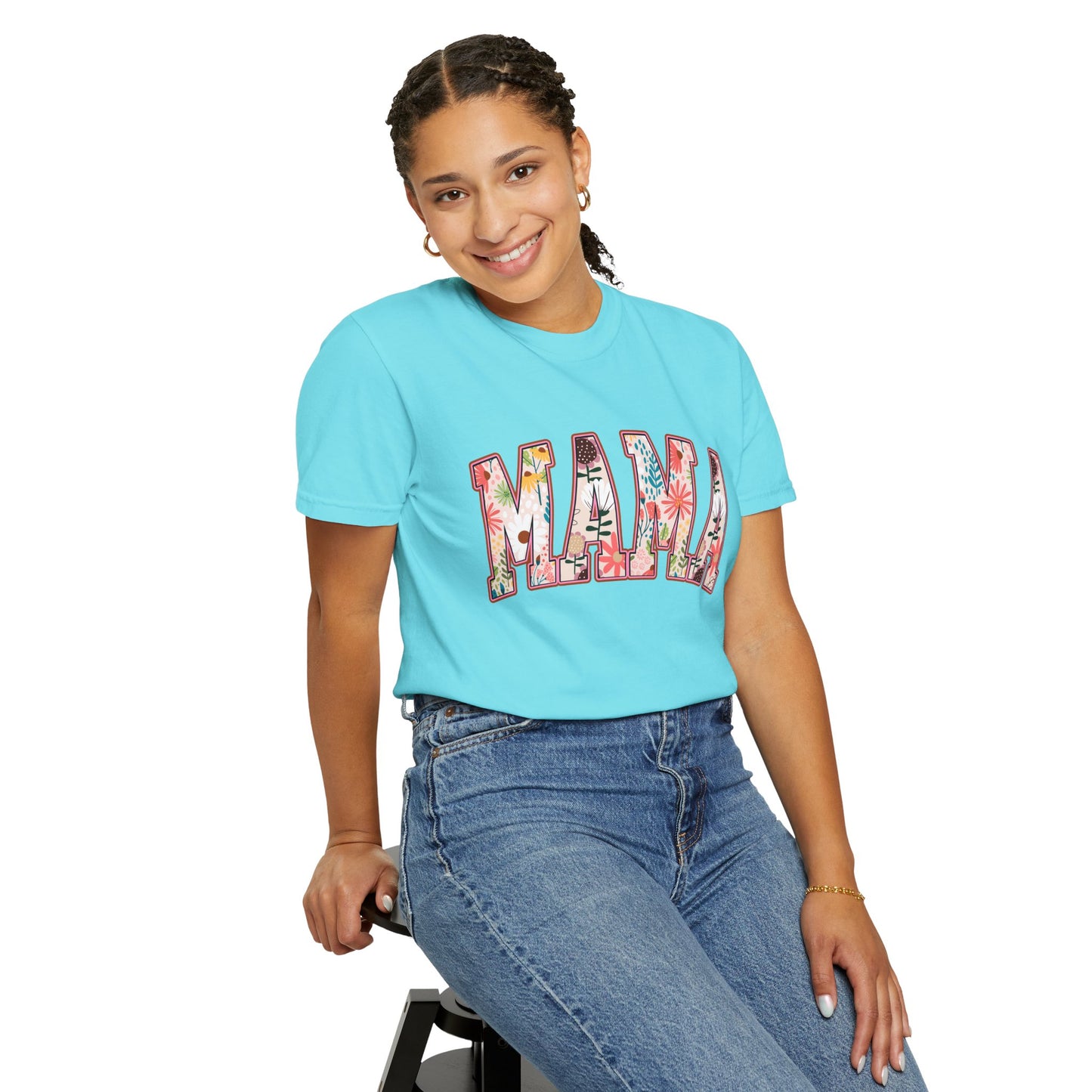 Mama Floral Unisex Garment-Dyed T-shirt