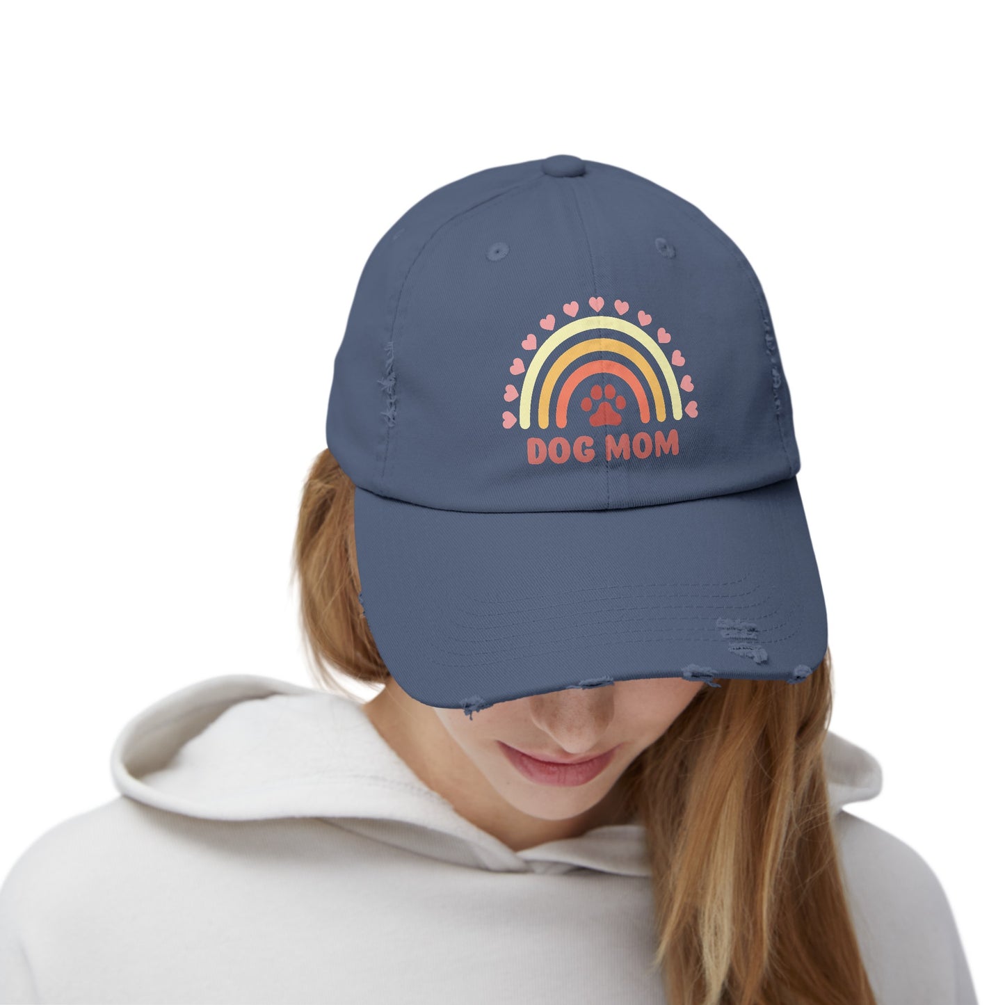 Dog Mom Unisex Distressed Cap