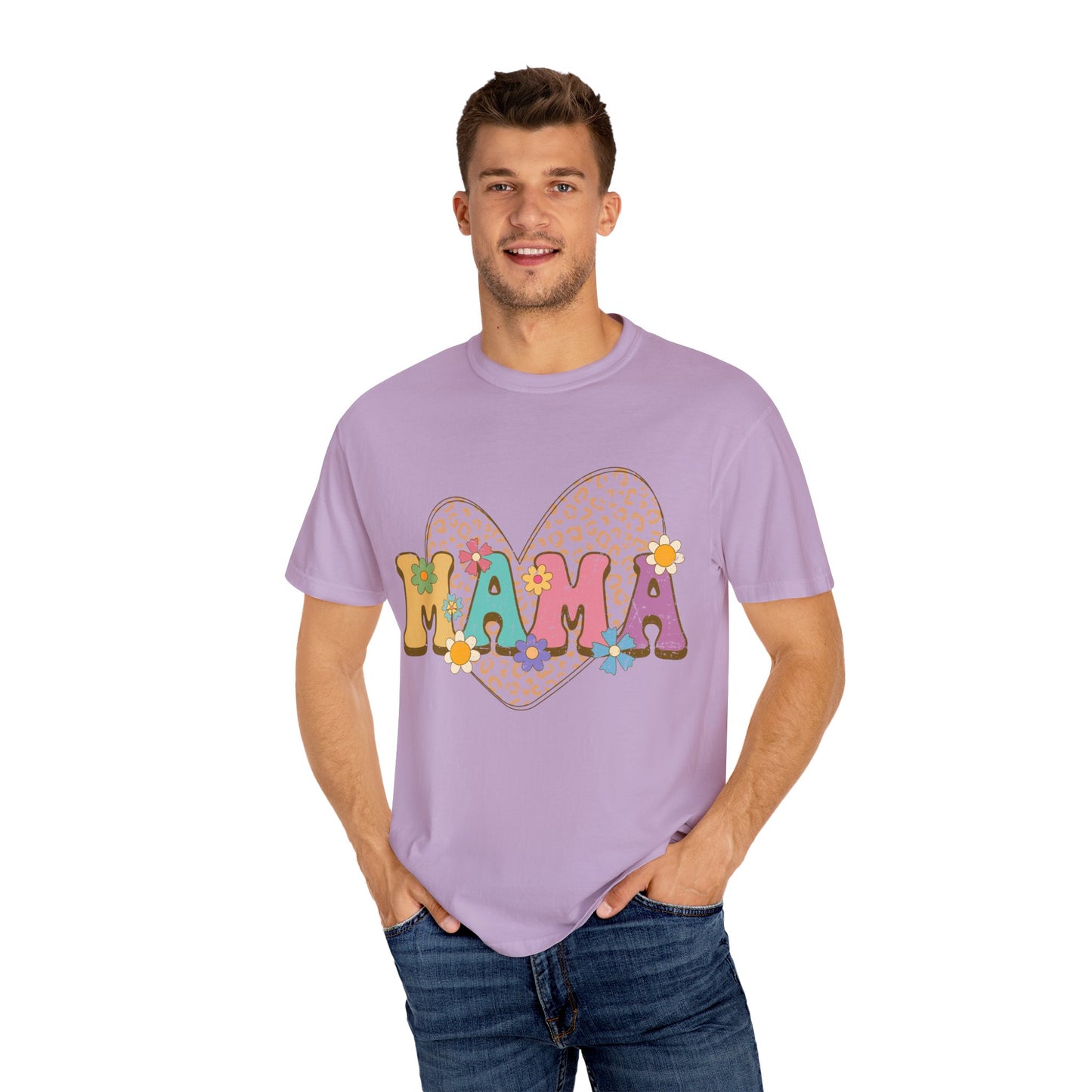 Mama Leopard Print Unisex Garment-Dyed T-shirt