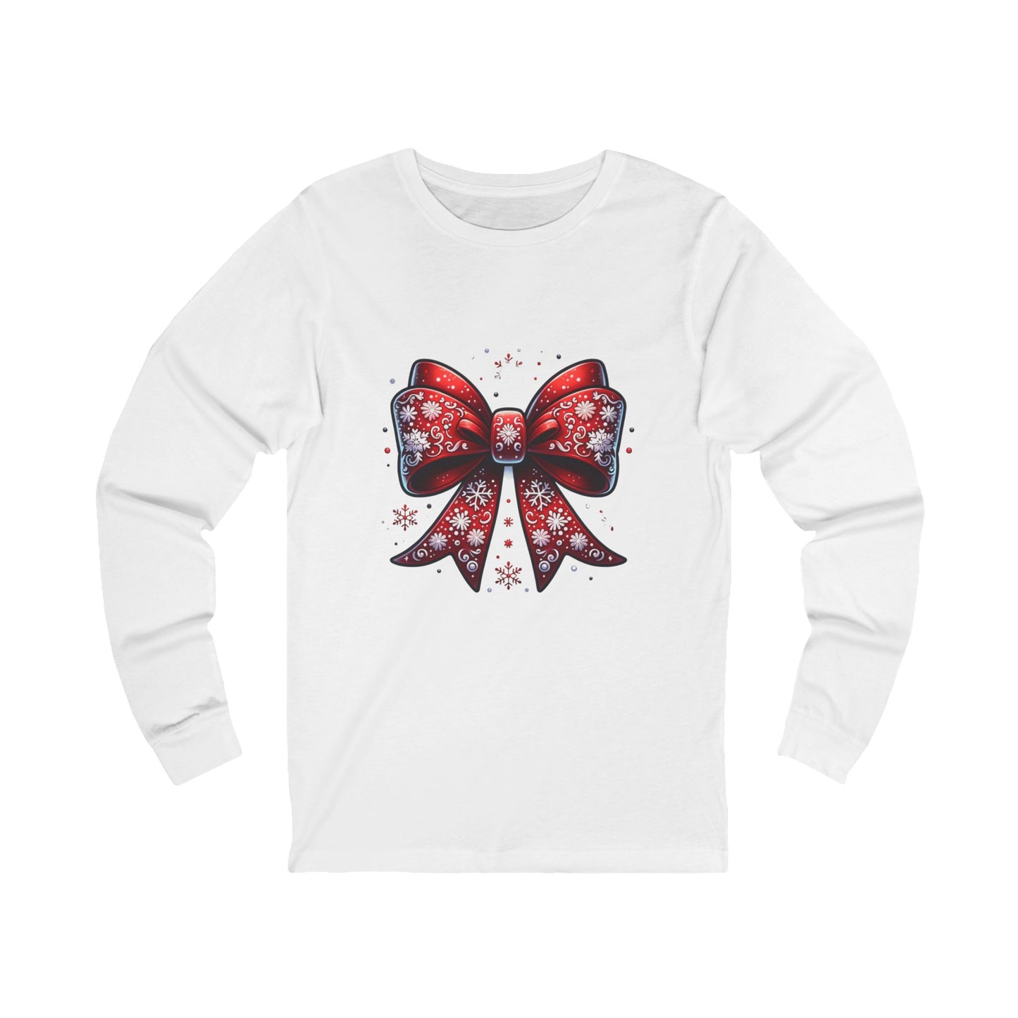 Christmas Red Bow Long Sleeve Tee