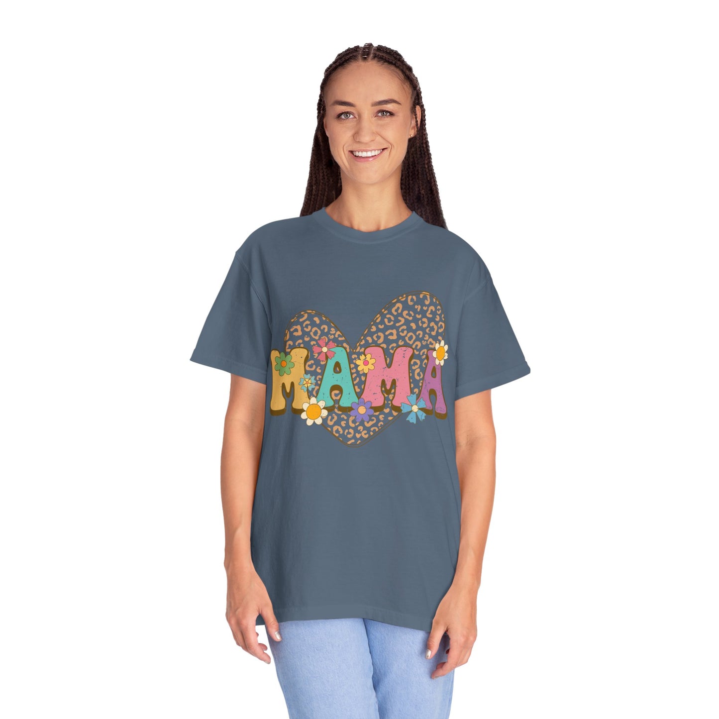 Mama Leopard Print Unisex Garment-Dyed T-shirt