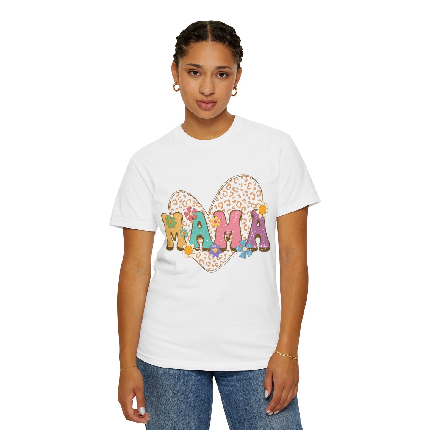 Mama Leopard Print Unisex Garment-Dyed T-shirt