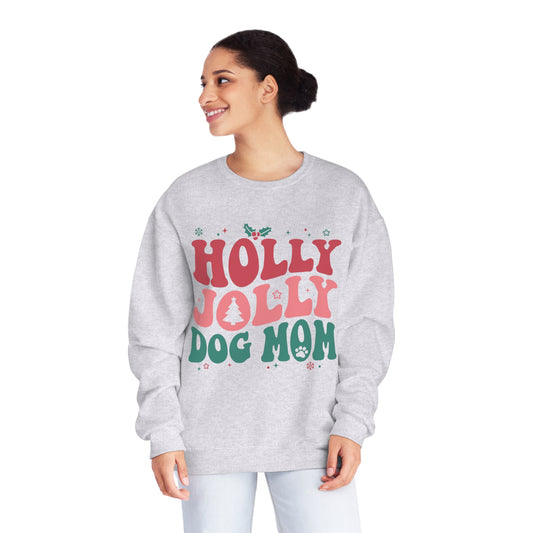 Holly Jolly Dog Mom Unisex NuBlend® Crewneck Sweatshirt