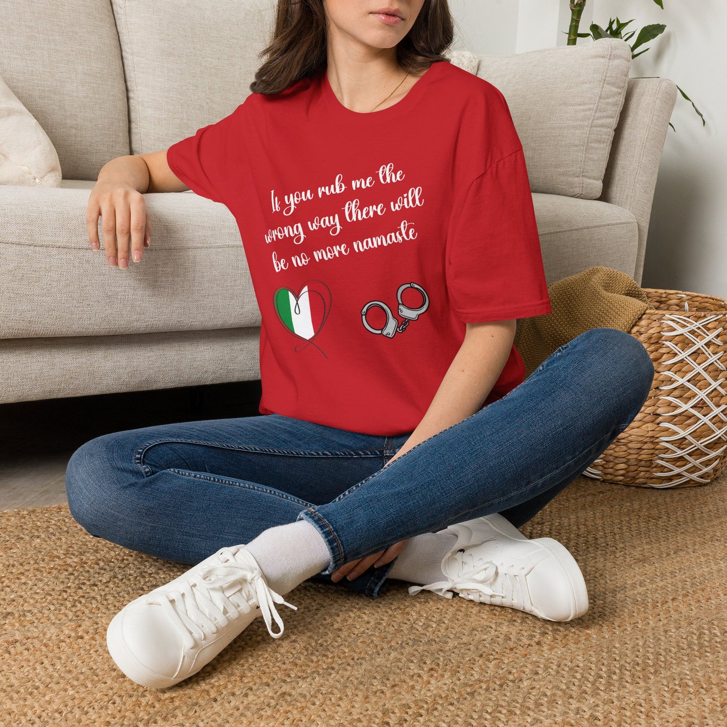 Heart & Handcuffs T-Shirt — Mexican Flag Love Graphic Tee