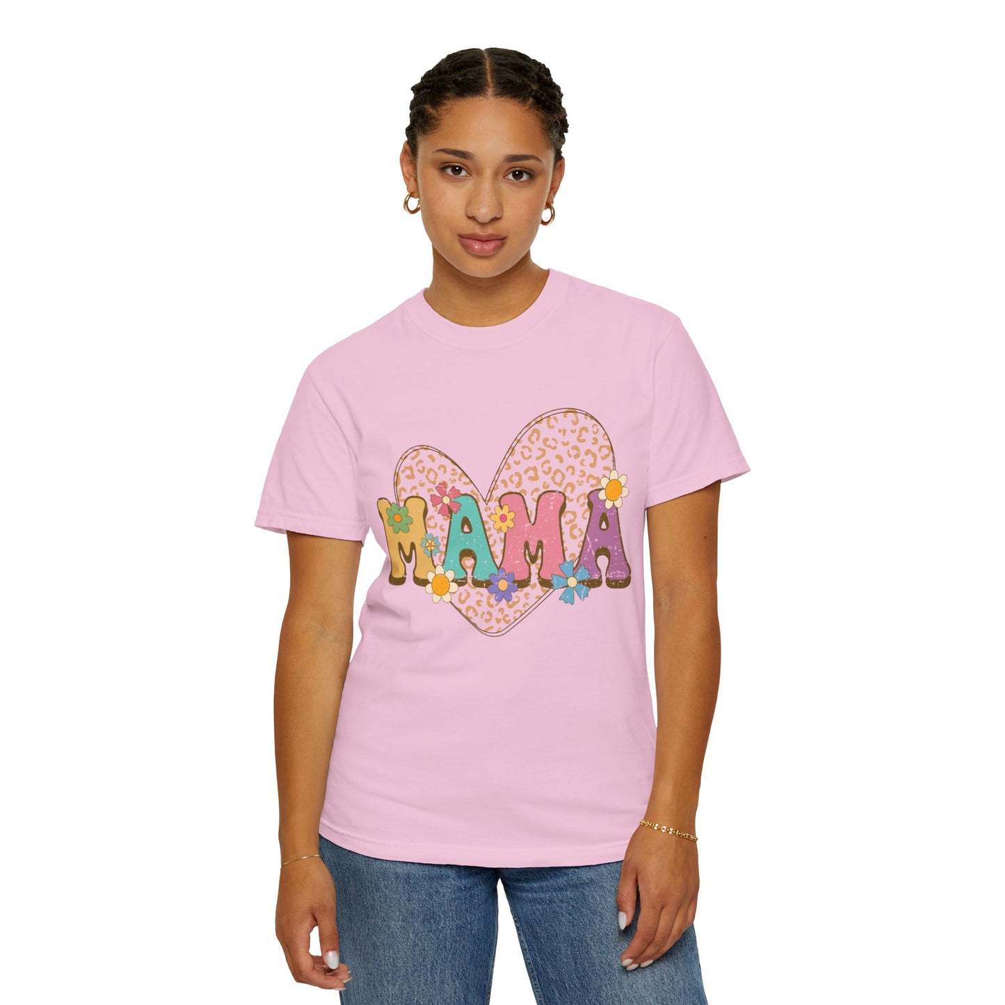 Mama Leopard Print Unisex Garment-Dyed T-shirt