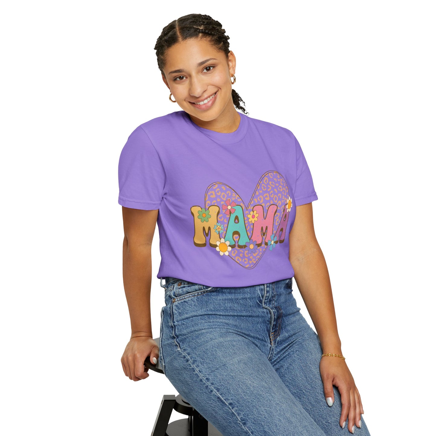 Mama Leopard Print Unisex Garment-Dyed T-shirt