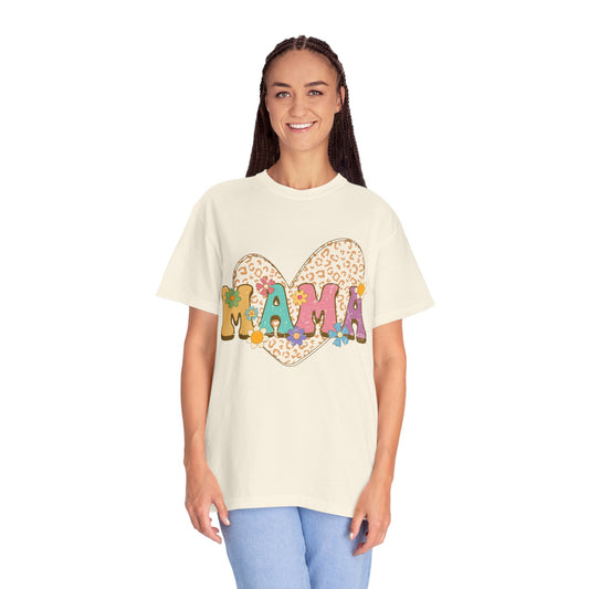 Mama Leopard Print Unisex Garment-Dyed T-shirt