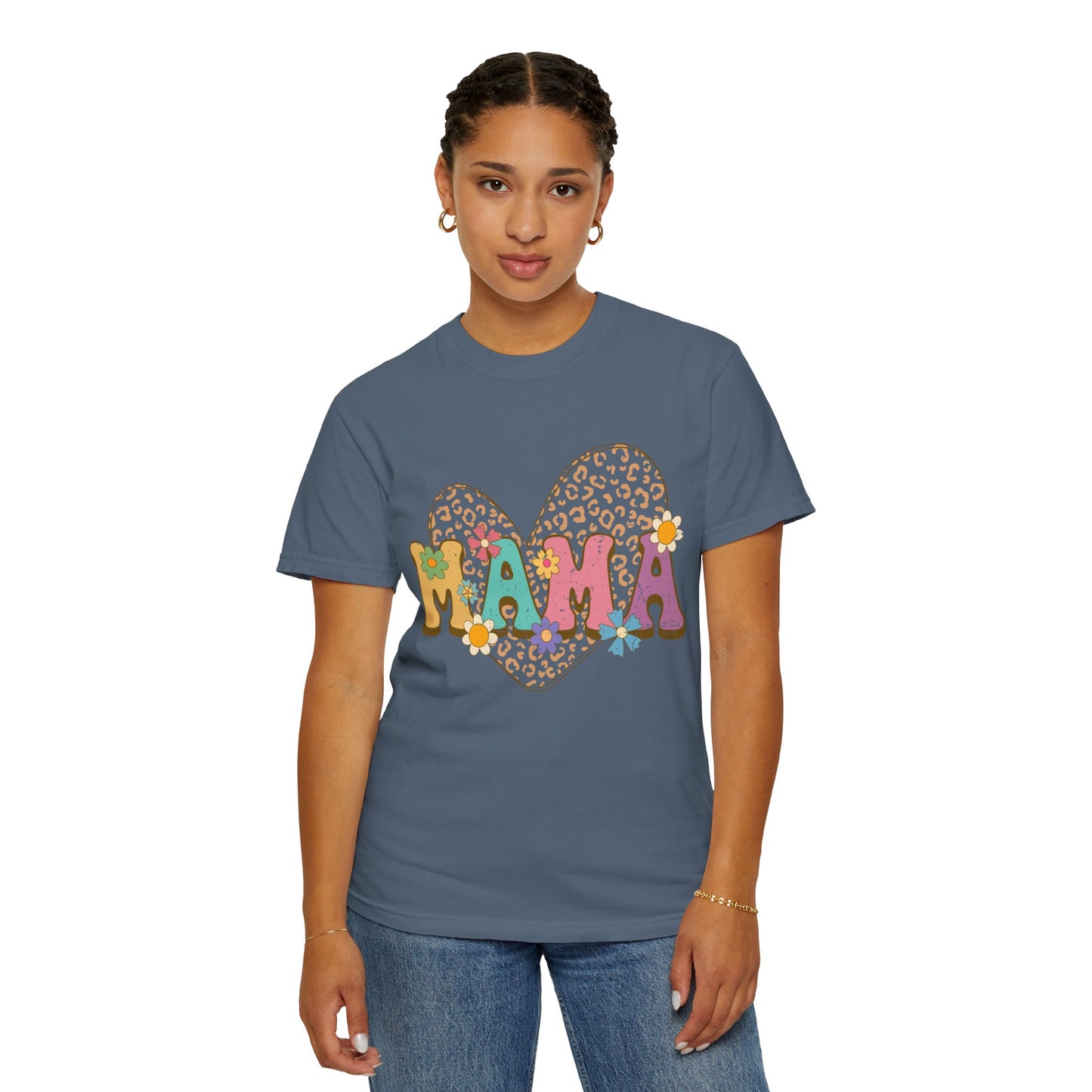 Mama Leopard Print Unisex Garment-Dyed T-shirt