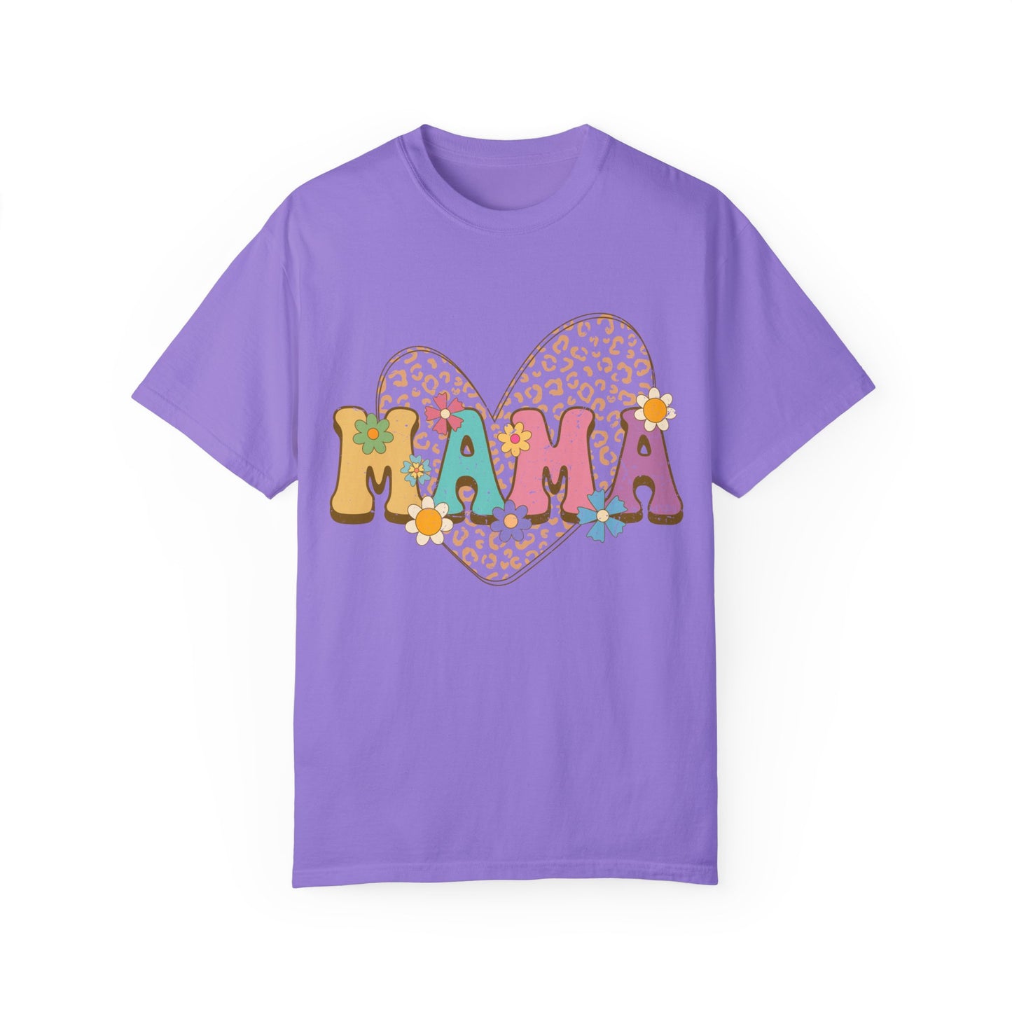 Mama Leopard Print Unisex Garment-Dyed T-shirt
