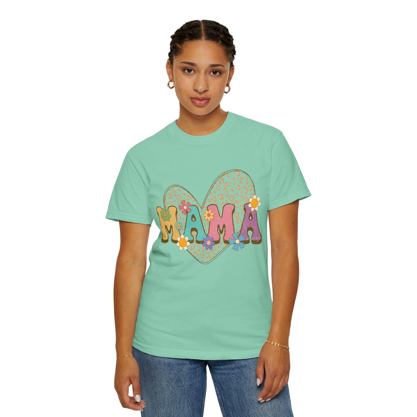 Mama Leopard Print Unisex Garment-Dyed T-shirt