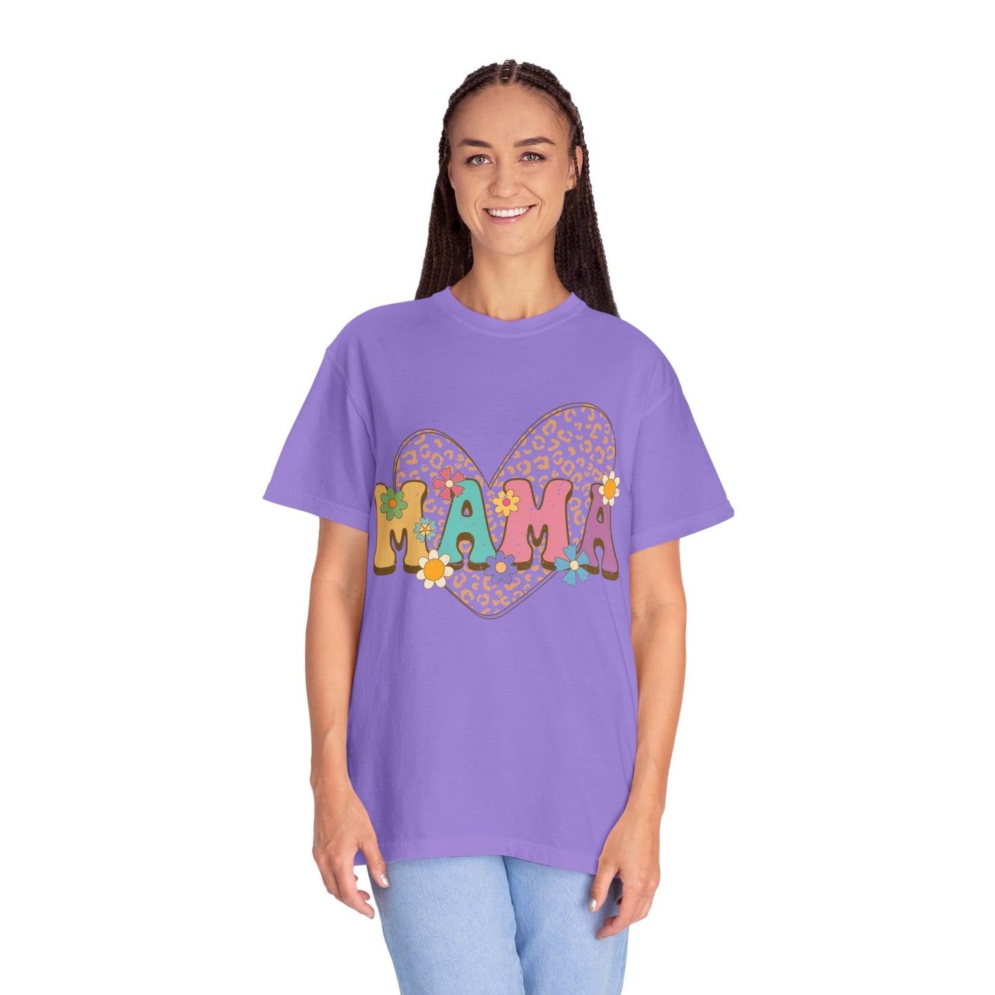 Mama Leopard Print Unisex Garment-Dyed T-shirt