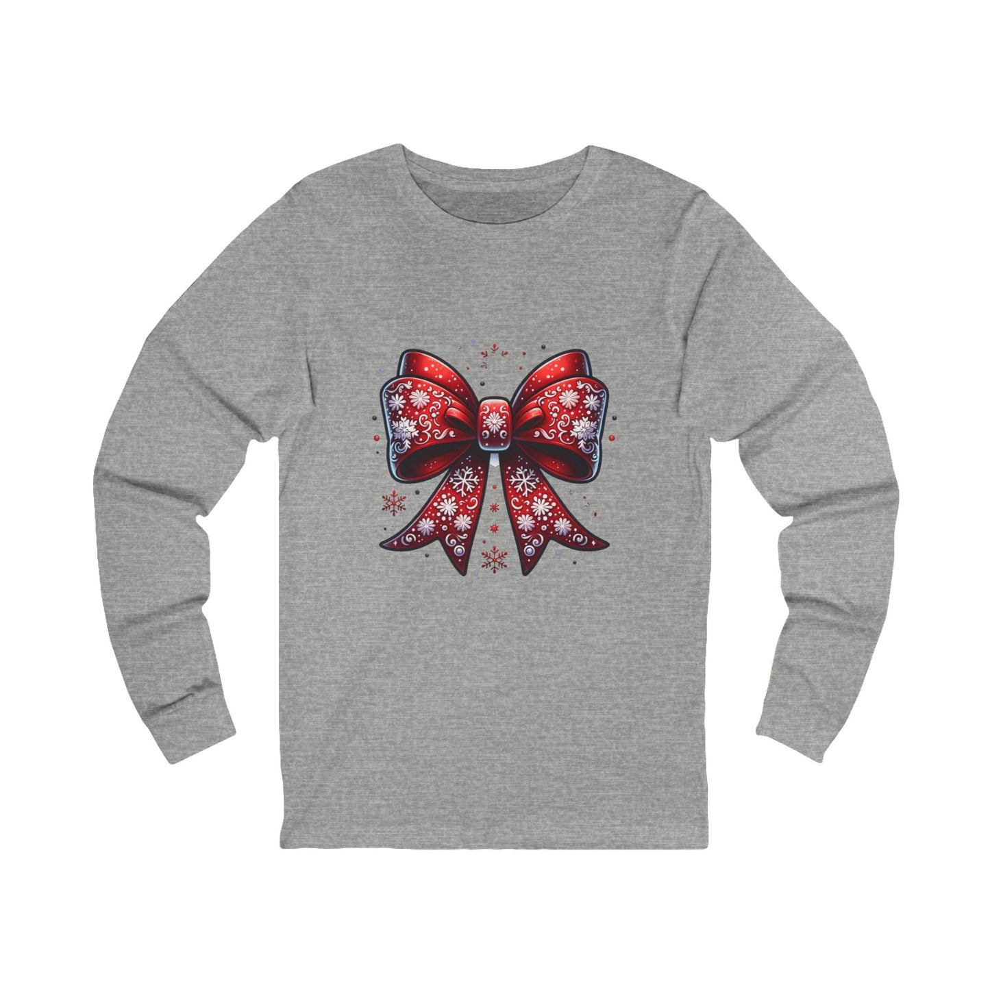 Christmas Red Bow Long Sleeve Tee